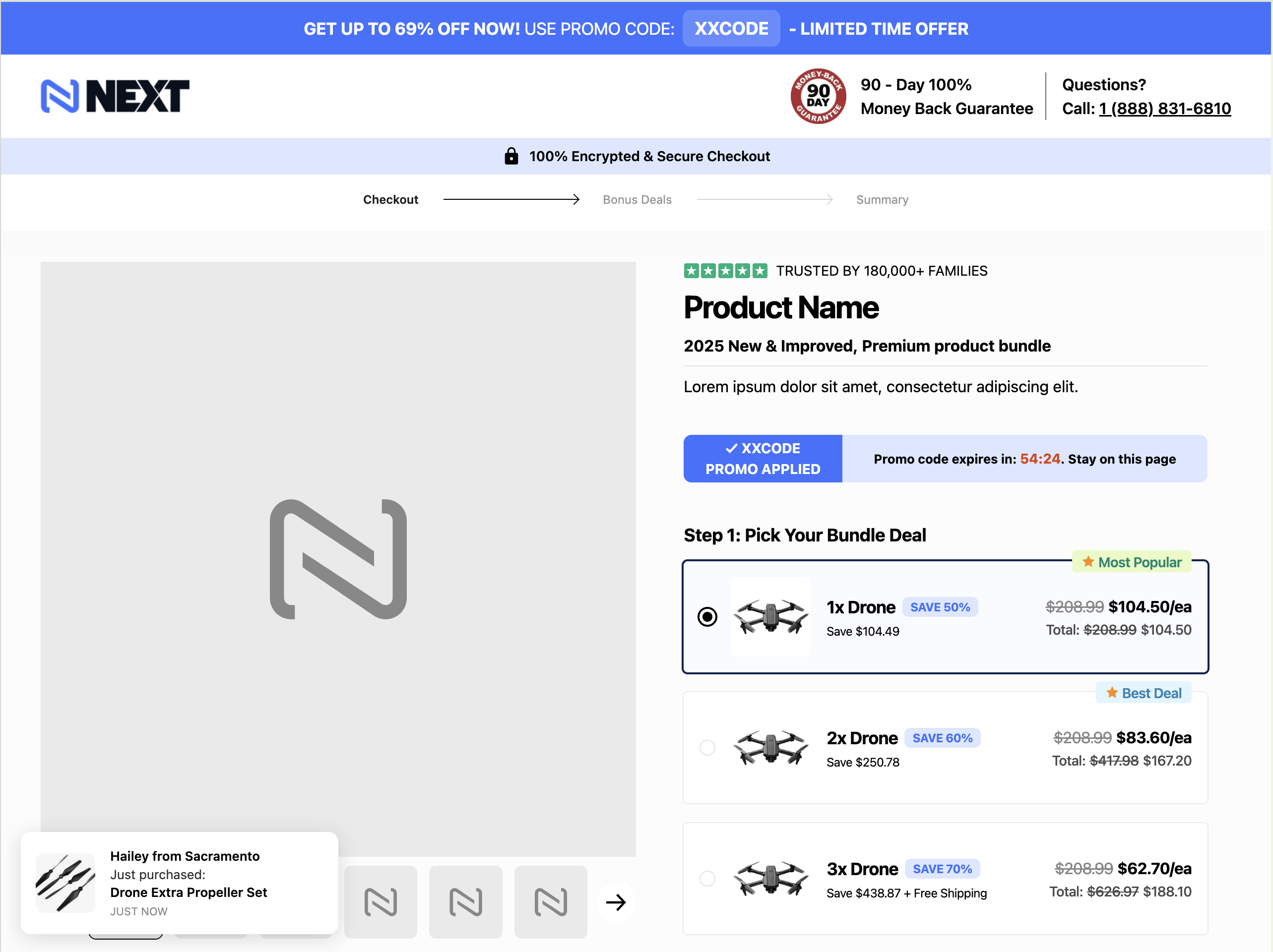 Olympus checkout template preview